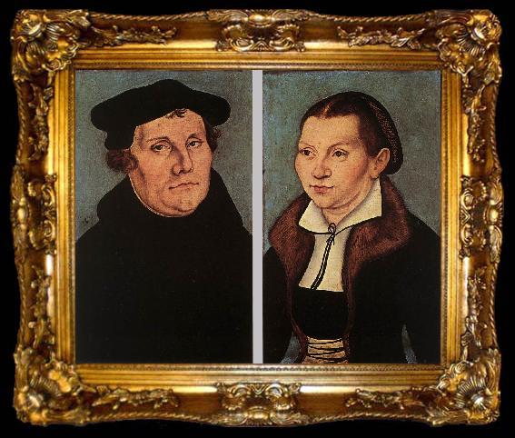 framed  CRANACH, Lucas the Elder Portraits of Martin Luther and Catherine Bore dfg, ta009-2
